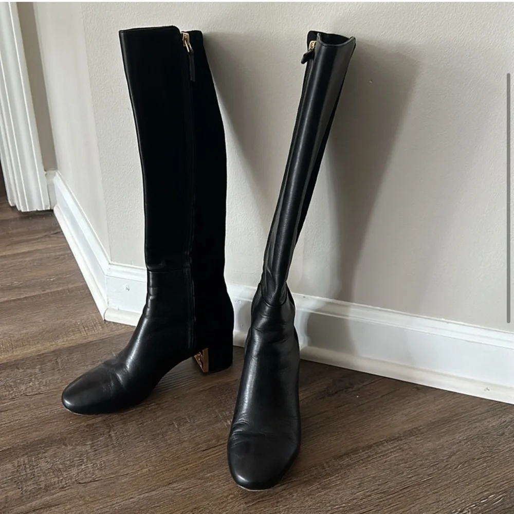 Tory Burch Suede & Leather Knee High Boots - Picture 2 of 5